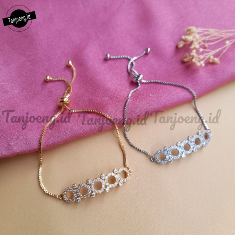 Gelang Serut Berlapis Emas Gelang Fashion Wanita Gelang Tangan