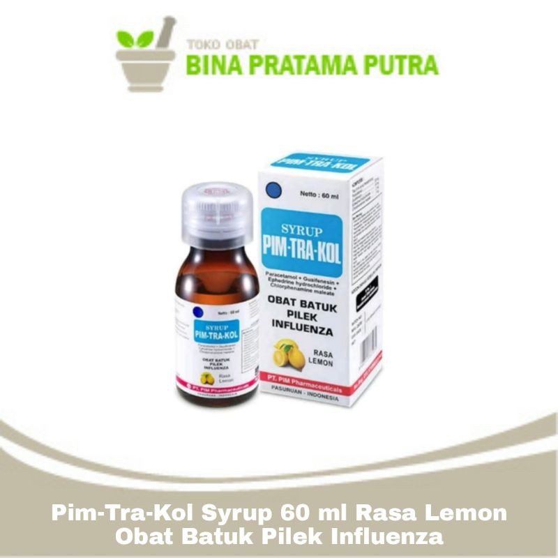 PIM-TRA-KOL Sirup Rasa Lemon 60 ml PimTraKol Obat Batuk Pilek