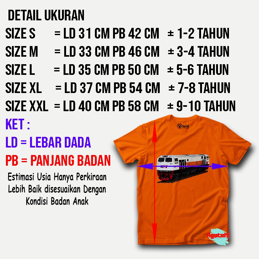 Baju Anak / Kaos Atasan Anak Laki Laki Kereta Api KAI CC206