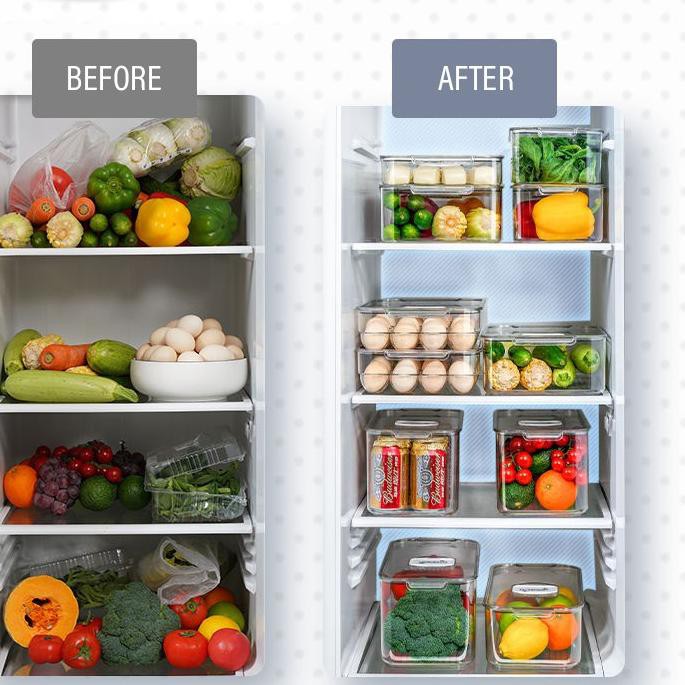 ❂ Angola Kotak Kontainer Makanan Kulkas E60/E61/E62/E63 Food Storage Box Kotak Penyimpanan ♗