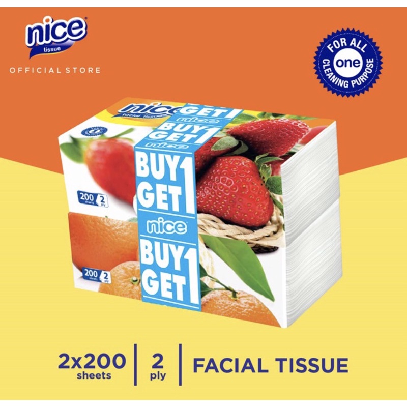 NICE TISSUE 200 LEMBAR BUY1GET1