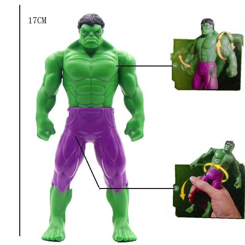 1pc Mainan Action Figure Marvel Super Hero Bahan PVC Dapat Berputar 360 Derajat° Action Figure Spiderman Hulk Iron Man Untuk Koleksi / Hadiah