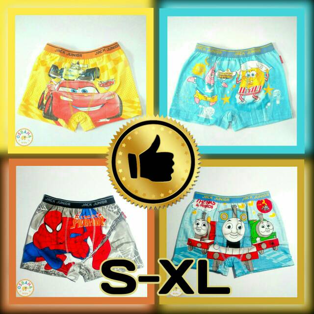 Celana Pendek Boxer Anak Laki-Laki Karakter | Jack Junior (S-XL)