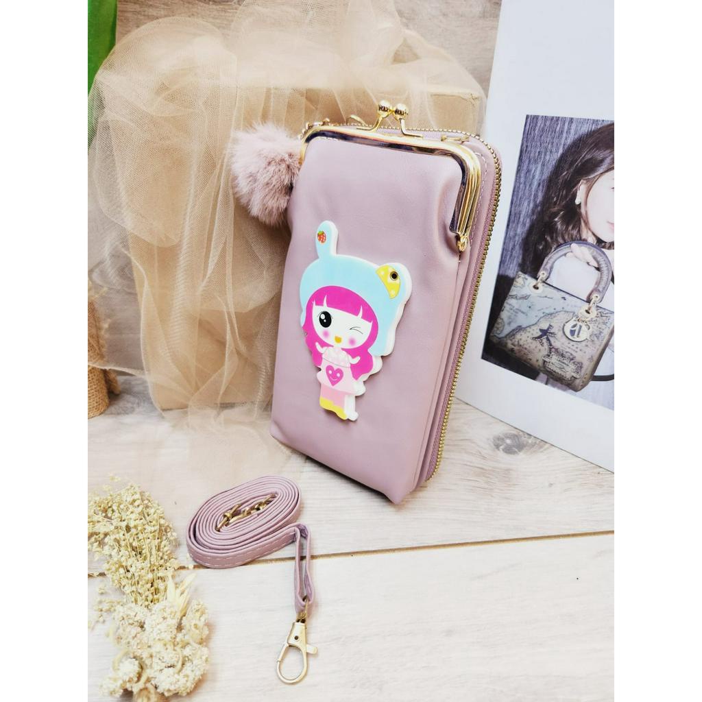 Tas Hp Forever Young/Dompet Hp Behel Resleting 1/Tas Hp Wanita anime BONEKA Style5M-101