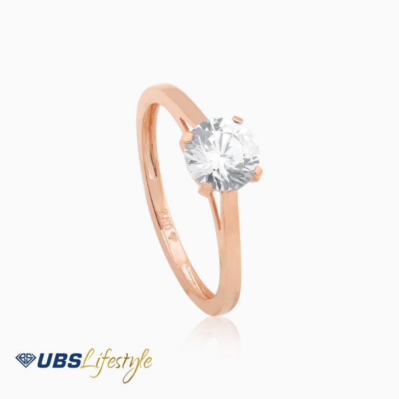 CINCIN EMAS UBS ARTY SOLITAIRE - 750 ROSE GOLD - ECD1425