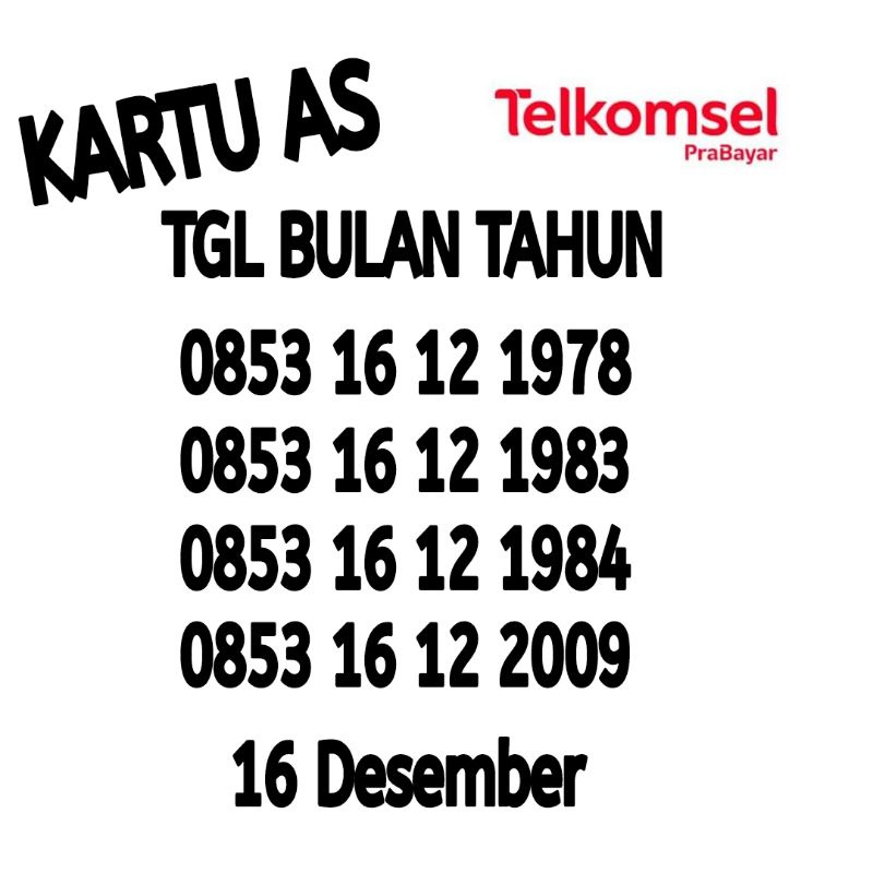 Nomor cantik kartu as tahun lahir 16 12 2019 2014 2009 2008 1994 1992 1998 1984 1983 1980 1978