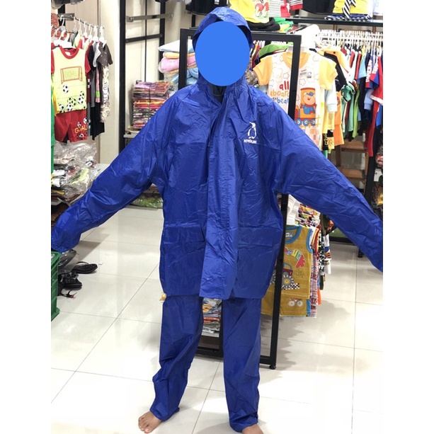 JAS HUJAN PENGUINS JAKET CELANA P-2631i (Bahan PARASIT/nylon) Size XXL JAS HUJAN MANTEL PENGUIN (CELANA LEBIH BESAR) Super Quality