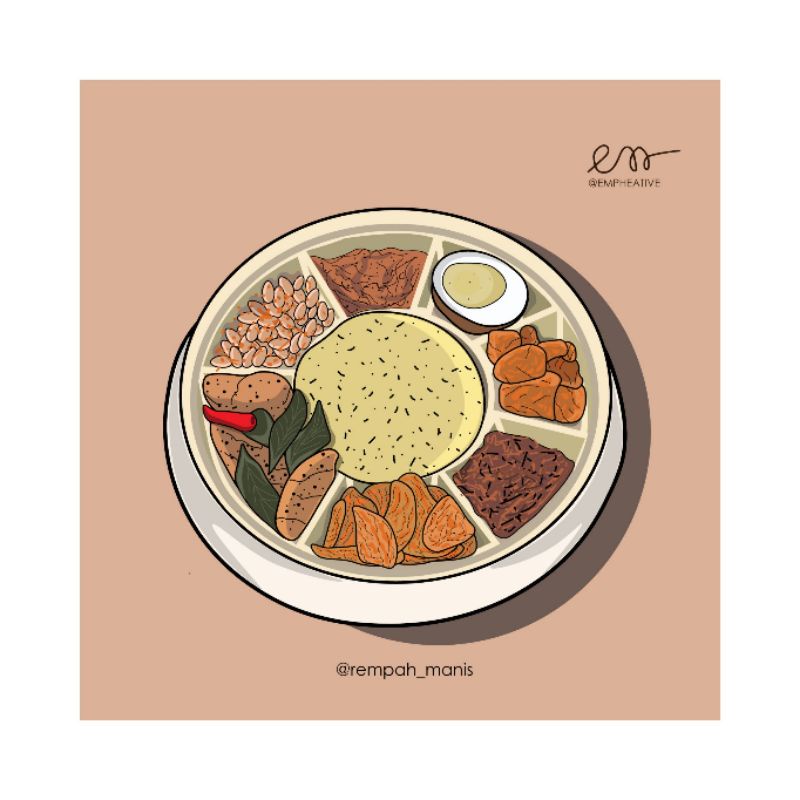 Ilustrasi & Karikatur Makanan untuk Hadiah | Include Frame
