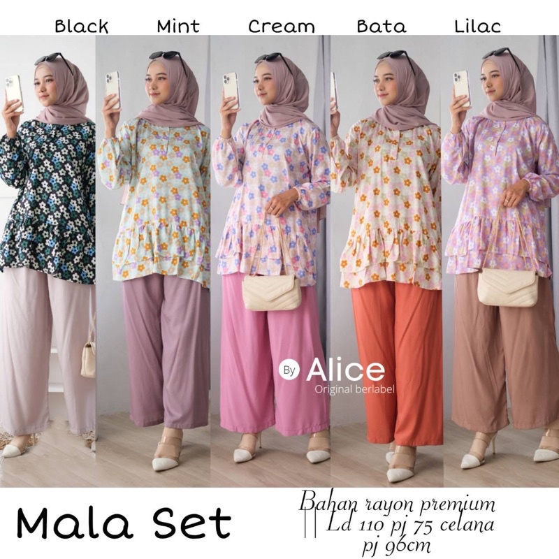 [size jumbo] mala daily set LD 110cm- setelan tunik dan celana rayon viscose