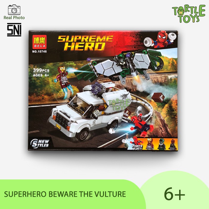 MAINAN ANAK EDUKASI LEGO BELA SUPERHERO BEWARE THE VULTURE 399PCS