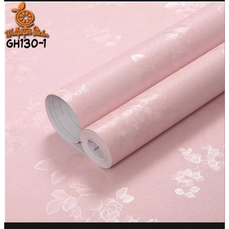 Wallpaper Sticker Dinding Embos Pink 45cm x 10m embos polos  gh130-1/cy1189