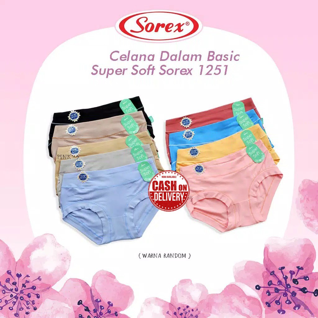 12 Pcs Celana Dalam Wanita Sorex 1251 Super Soft Basic | Grosir 12 Pcs CD Perempuan Dewasa Sguna