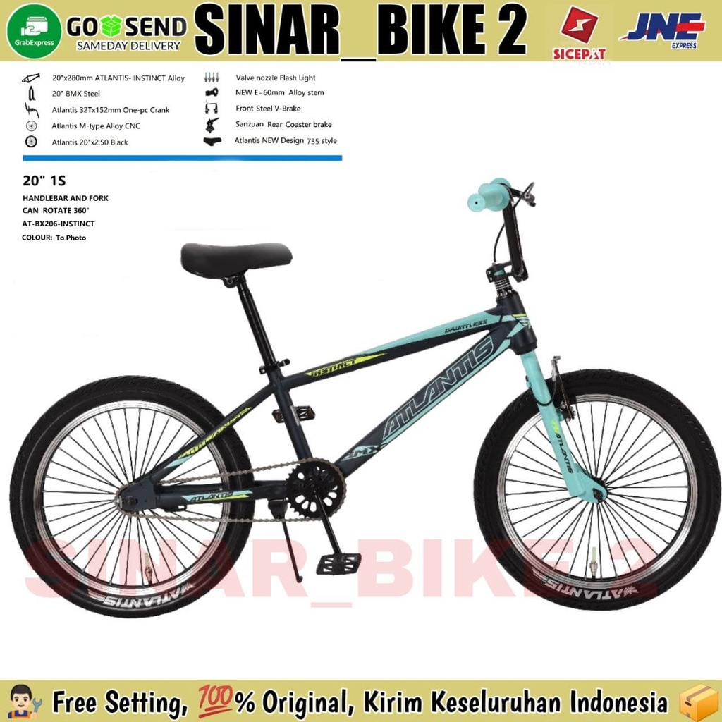 Sepeda Anak Laki BMX ATLANTIS INSTINCT 20 Inch Frame Alloy Torpedo