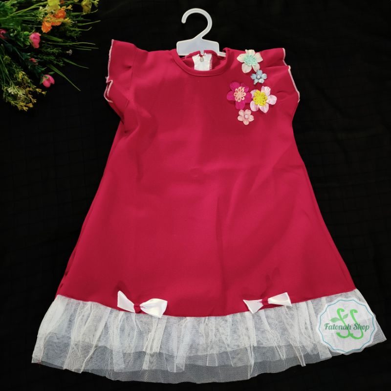 Dress anak usia pakai 1 2 tahun gauna anak cewek tutu baju pesta anak cewek ( dress diamond polos)