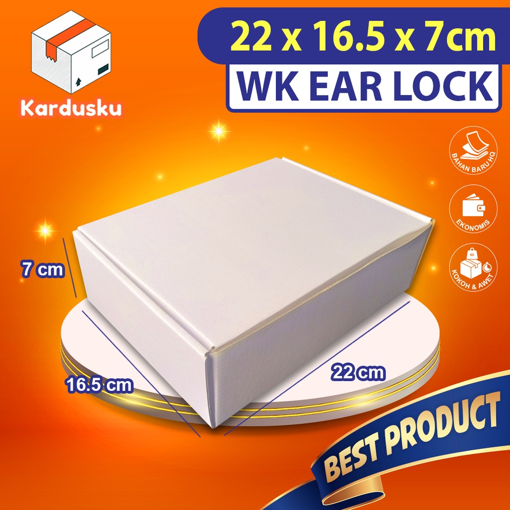 

Kardus PUTIH uk 22x16,5x7 cm (ECER) Die Cut Box Kotak Packing Aksesoris Baju Kue Hijab EARLOCK FULL