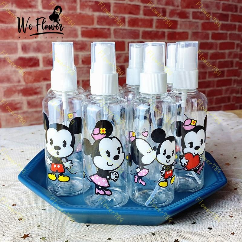 (We) 100ml Botol Spray Kosong Isi Ulang Desain Kartun Mickey/Minnie Mouse