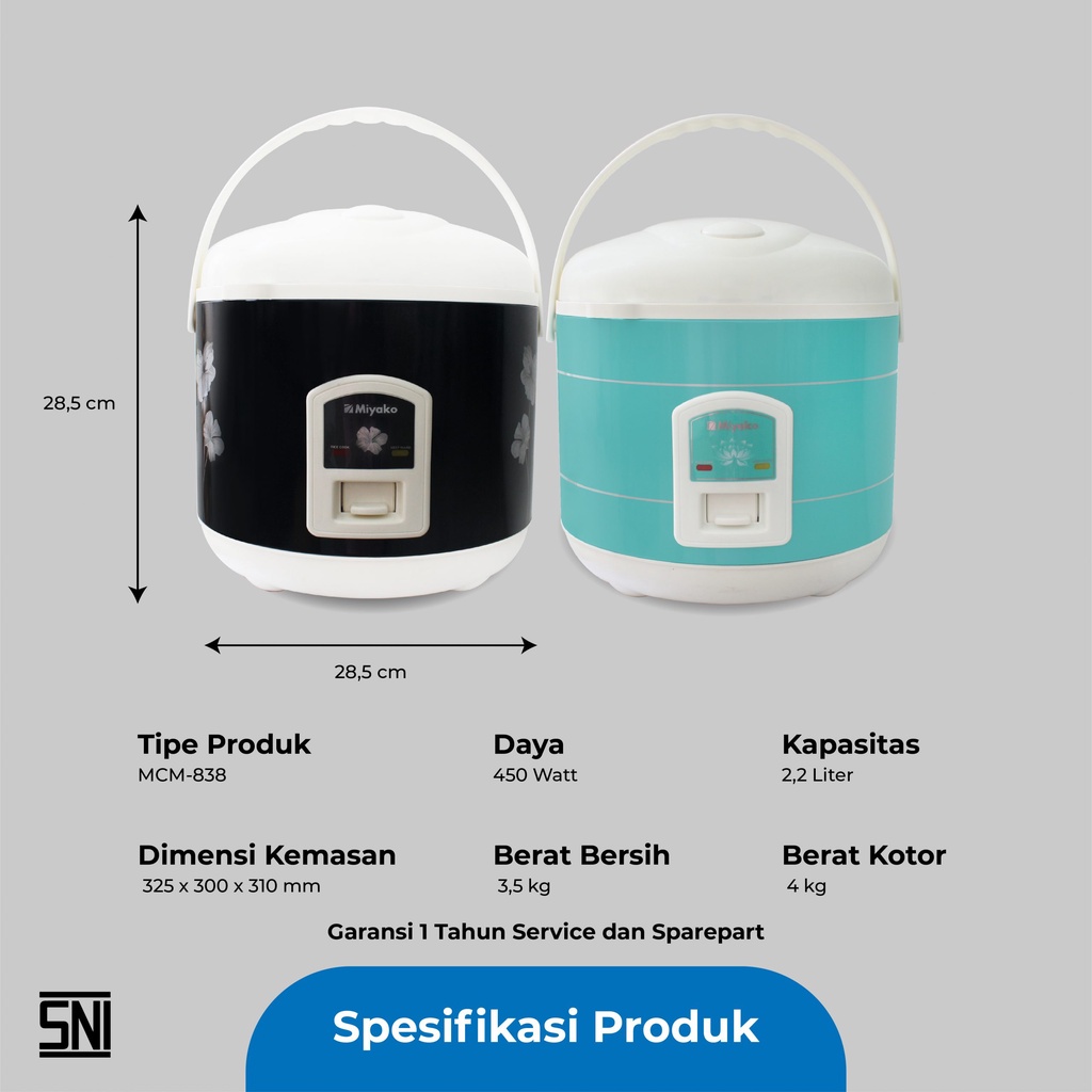 Magic Warmer Plus Miyako MCM 838 3in1 kapasitas besar 2.2 liter