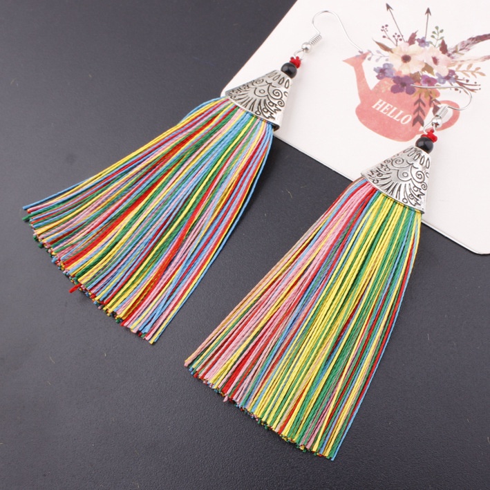 2019 New alloy rumbai anting-anting ethnic style aksesoris pengantin catwalk berlebihan rumbai antin