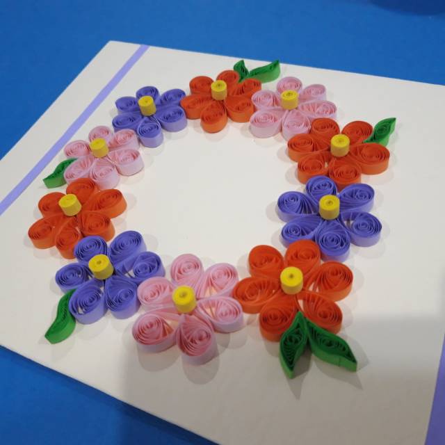 Kartu ucapan bunga-bunga/greeting card paper quilling