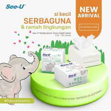 Tisu makan see U Tissue SEE-U Multipurpose 150 Sheet SEE U Pop Up Gajah 150's