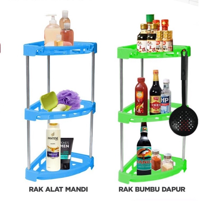 RAK SUDUT 3 SUSUN - RAK SUSUN 3 TINGKAT TRIANGLE Rak Plastik 3 Susun | Rak Bumbu Dapur | Rak Kosmetik Mini | Rak Portable Serbaguna Rak sudut Dinding toilet RAK SABUN KAMAR MANDI 3 SUSUN SUDUT TINGKAT 4303