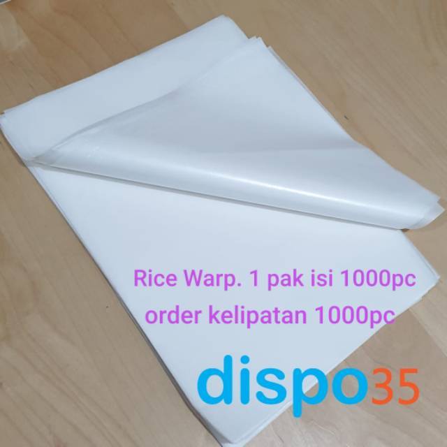 

KERTAS NASI/RICE WARP/KERTAS BUNGKUS NASI KEBAB BURGER/ WRAPPING PAPER
