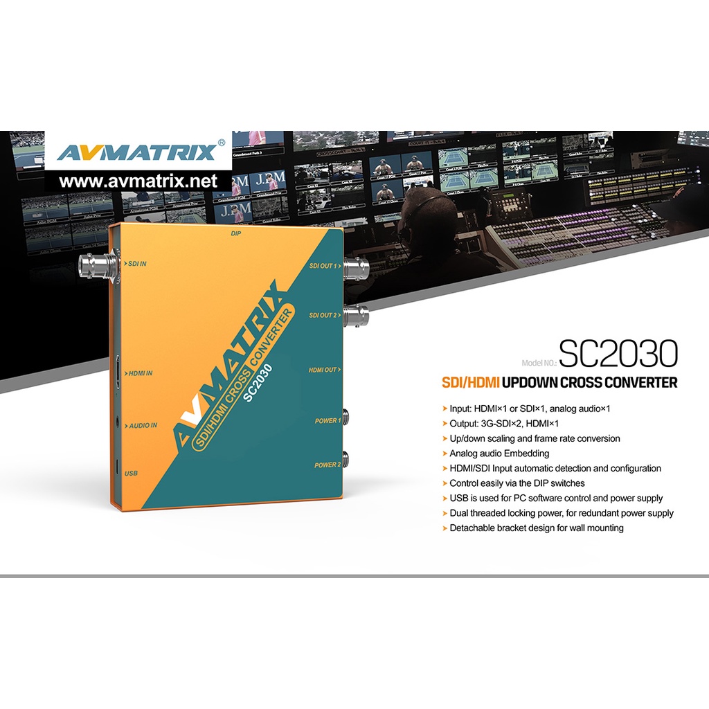AVMATRIX SC2030 3G-SDI/ HDMI Scaling Cross Converter Avmatrix Original