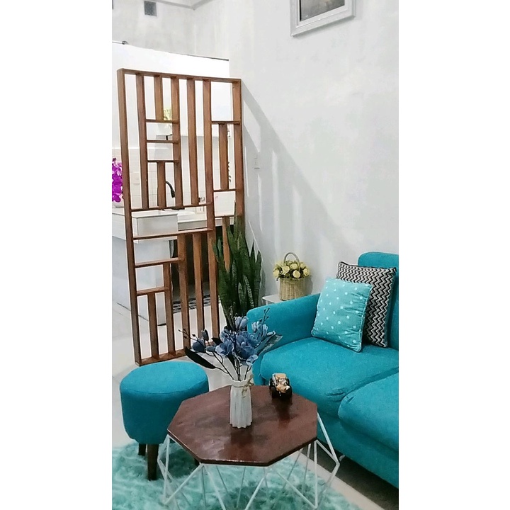 Penyekat Ruang Tamu / Sekat Ruang Tamu / Sekat Dapur bahan Kayu Panjang 1 M Lebar 8 Cm Tinggi 2 M