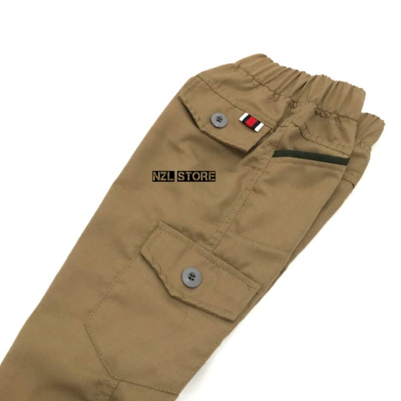 (COD) CELANA PANJANG ANAK CARGO USIA 3-15 TAHUN KAIN KATUN TWILL STRECTH PREMIUM SAKU KIMPUL MODEL CELANA CHINO ANAK