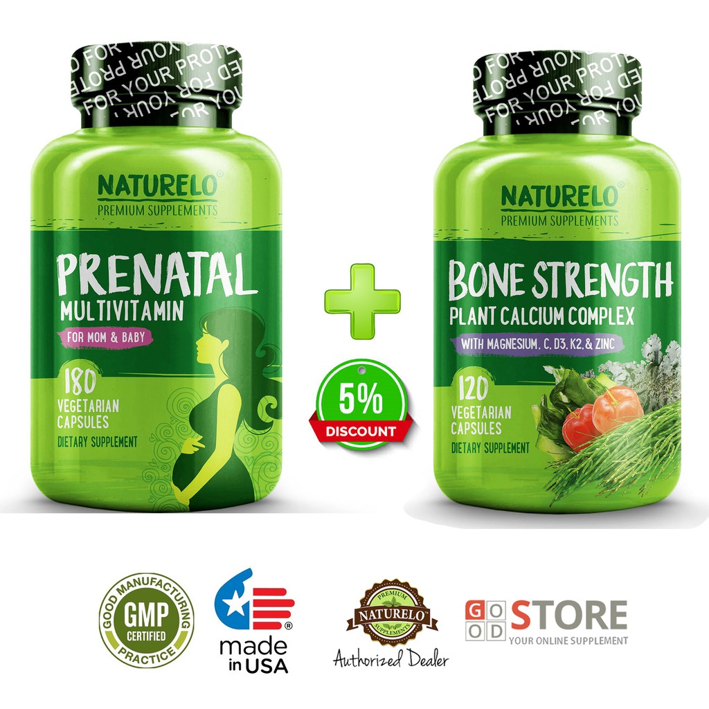 PAKET NATURELO : Prenatal 180c + Calcium120c