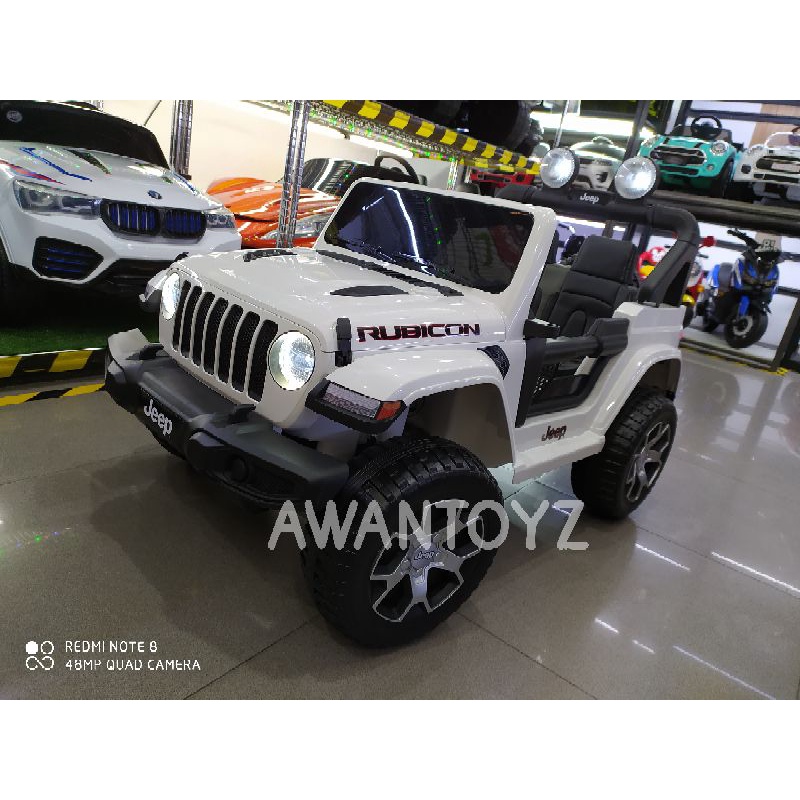 Mobil Aki Anak Jeep Rubicon Lisensi White