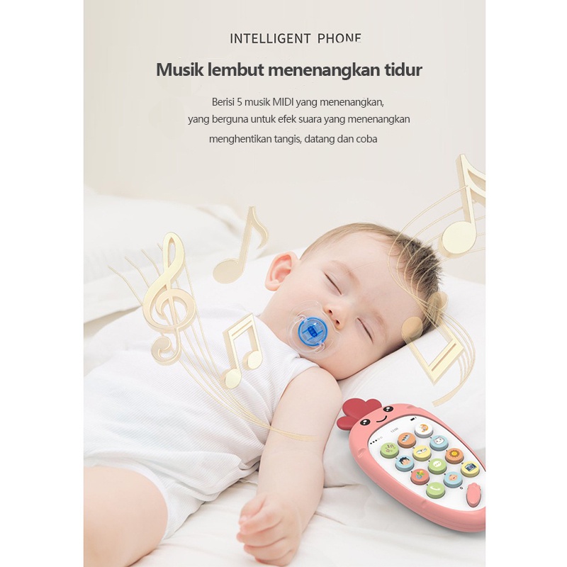 HIPPO LAND Mainan Ponsel Bayi / Mainan Handphonebayi /Telepon Pendidikan Awal dengan Lampu Musik/Radis 146