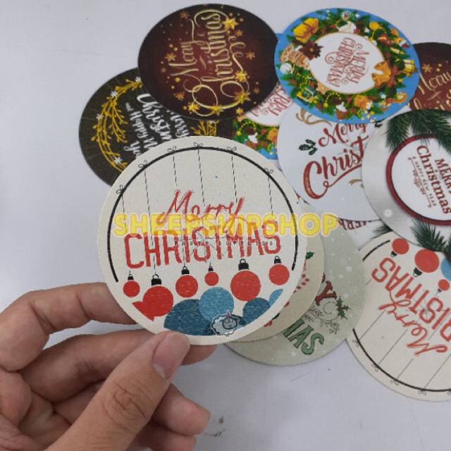 TATAKAN LILIN Merry Christmas diameter 8,5cm Isi 50 pcs Campur Gereja Kebaktian Malam Natal Kudus