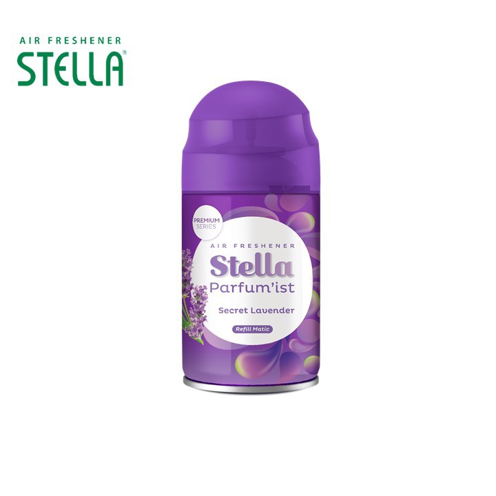 Stella reffil matic spray 225 ml Lavender+ stella aerosol 140 ml japanese sakura/ isi ulang stella matic box - lavender