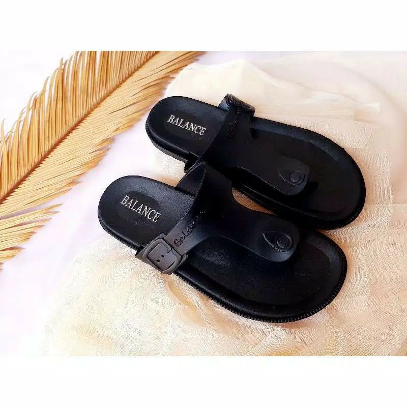 (COD) Sandal Jepit Karet Jelly Import Wanita Balance 1607-K2