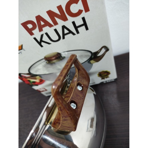 PANCI KUAH STAINLESS TUTUP KACA/PANCI KUAH 18 CM/PANCI REBUS AIDO