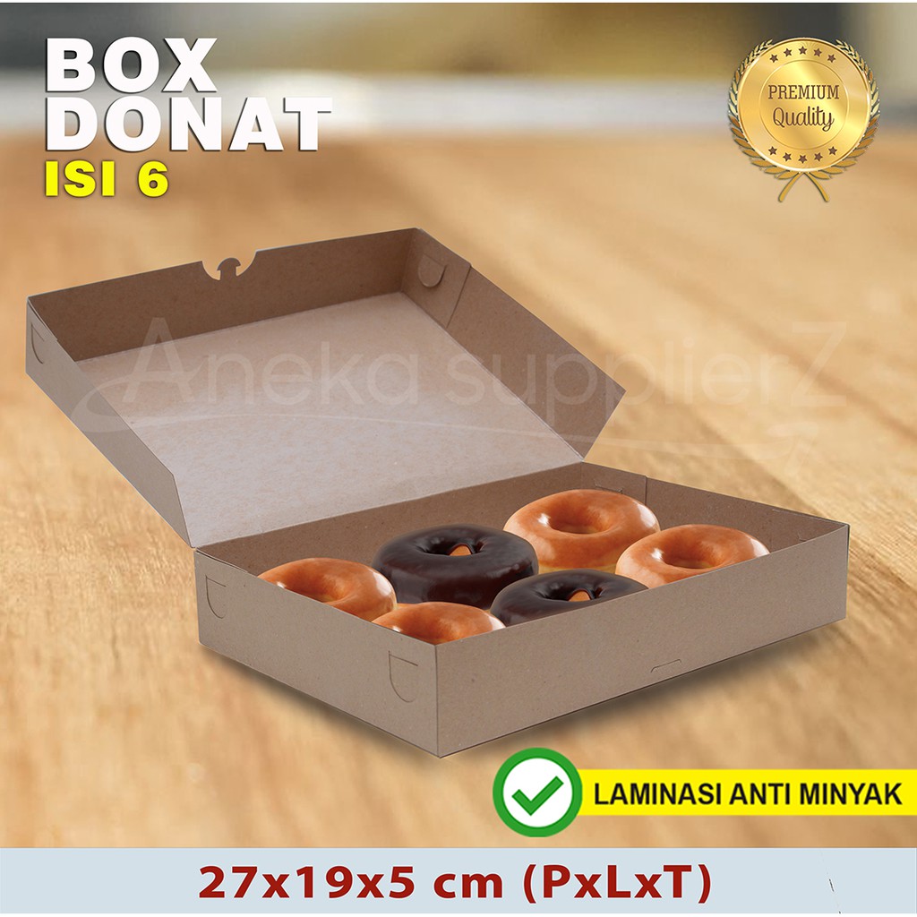 Jual Dus Box Donat Kraft Coklat Isi 6 30pcs Shopee Indonesia 0902