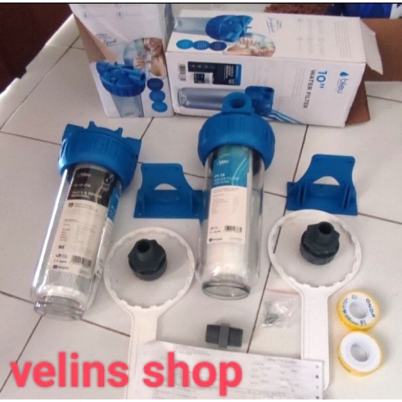 Paket 2 housing filter air 10 inch BLEU PENGUIN ORIGINAL(sedimen+cto)