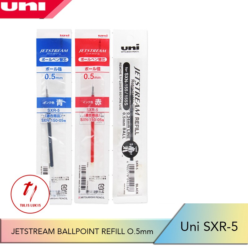 

UNI SXR-5 Jetstream Ballpoint Refill 0.5mm (Hitam, Merah, Biru)
