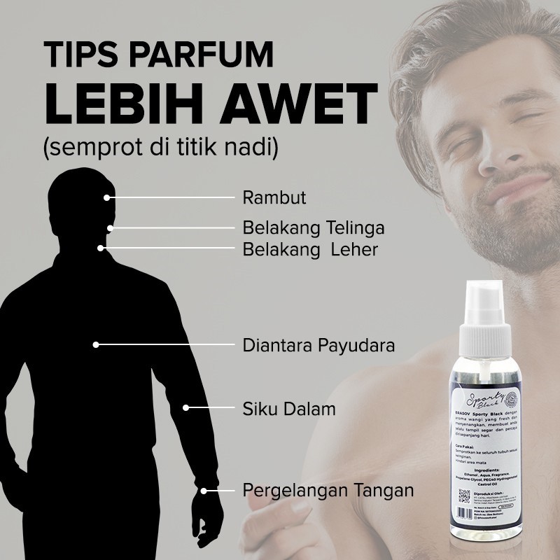 [BPOM] [HALAL] BRASOV Body Mist Cologne Wanita &amp; Pria 100 ML Sehari-Hari Spray Besar Wanita Lelaki