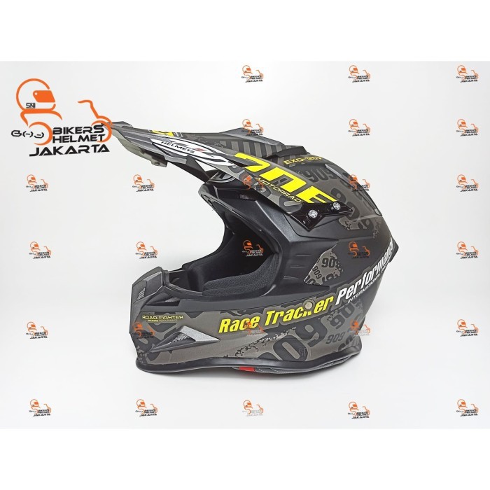 NHK HELM CROSSONE 909 BLACK SILVER DOFF TRAIL MOTO CROSS - M