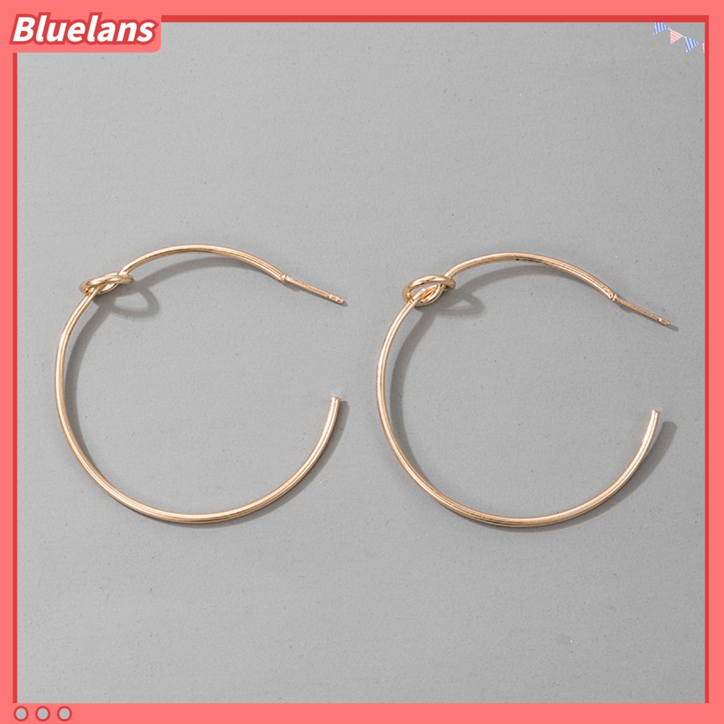 Anting Hoop Geometris Lingkaran Besar Bahan Logam Untuk Pemakaian Sehari-Hari