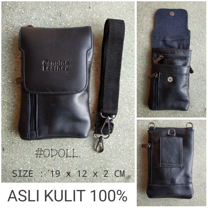 Tas Kecil Pria Kulit Sapi Asli - Tas Hp Mini Waistbag