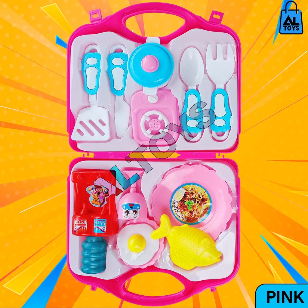 MAINAN KOPER KITCHEN SET TABLE WARE KOPER FH215 KOMPOR MASAK MASAKAN COOKING TAS SET