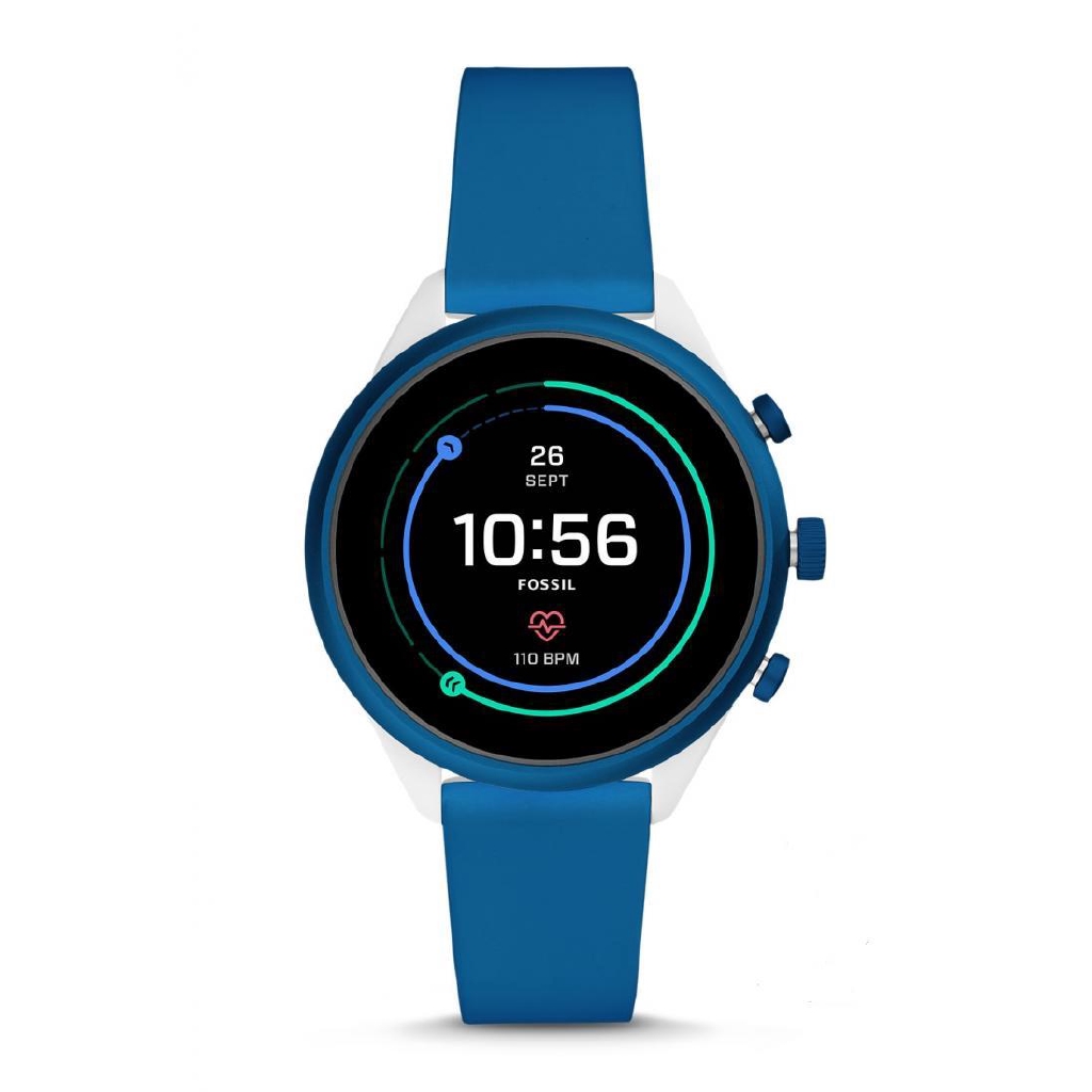 Fossil Gen 4 Sport Smartwatch 41Mm Blue Silicone Jam Tangan Wanita [FTW6051]