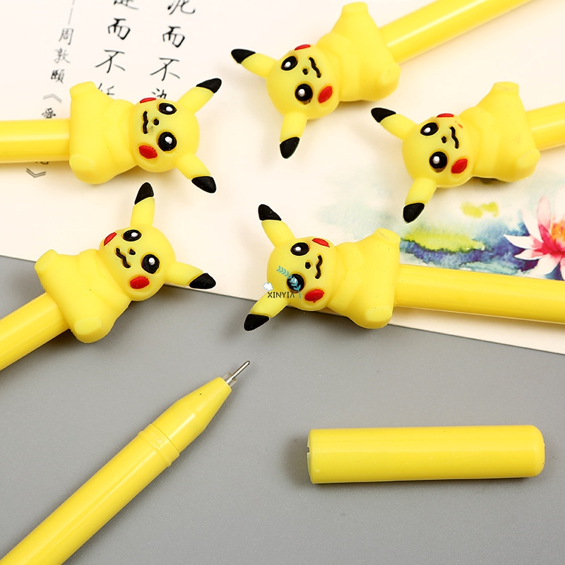 Pulpen Lucu Kartun Pikachu Tema Pena Gel Pikachu Hitam Pena Kreatif