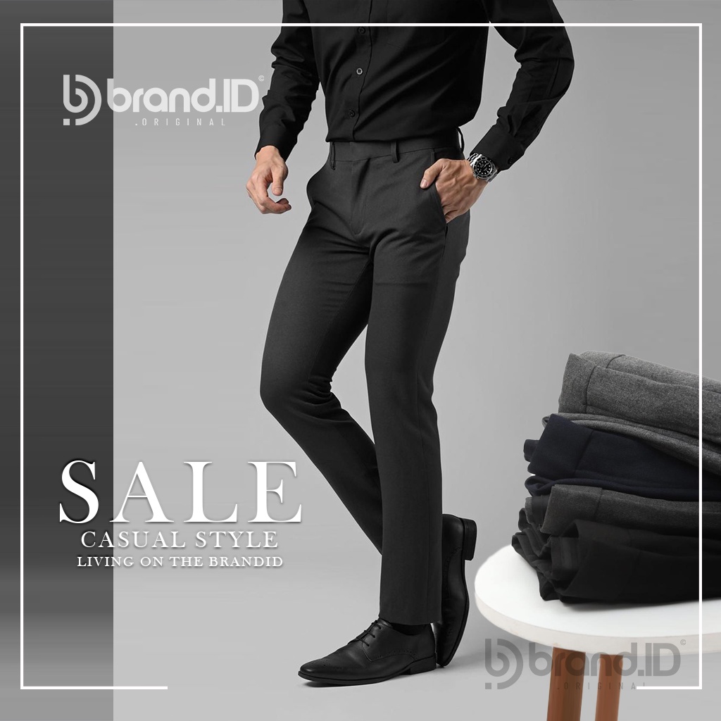 CELANA BAHAN PRIA SLIMFIT KANTOR FORMAL DASAR KAIN UKURAN KECIL SAMPAI JUMBO