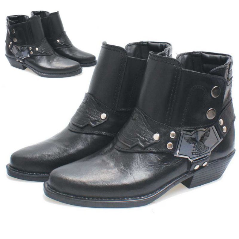 SEPATU JANGGLE PRIA SEPATU BOOTS COWBOY BOOTS BIKERS BAHAN KULIT BERKUALITAS