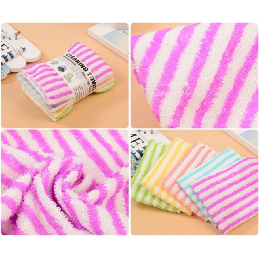 Kain Lap GARIS 28x28 cm / Lap Kain Garis Segiempat Warna - Warni Murah