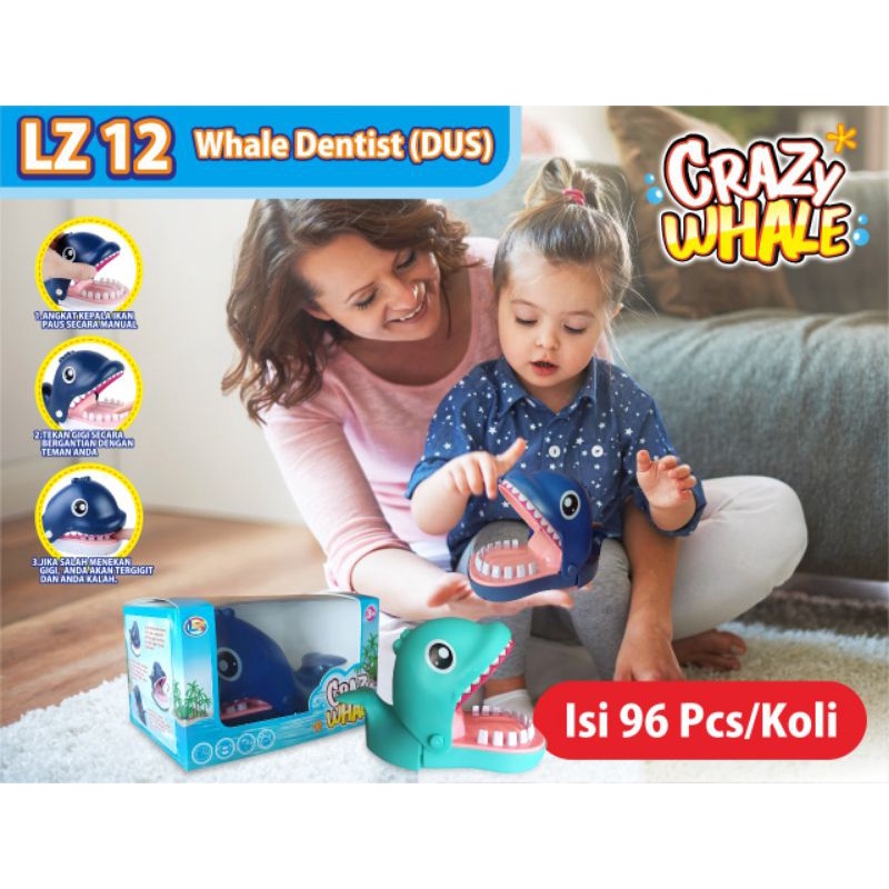 LZ 12 - Mainan Crazy Whale Dentist Ikan Paus Gigit Tangan Prank LZ12